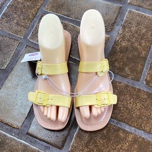 🛍 6 for $35 • NWT A New Day Penny Yellow Buckle Strap Slide On Sandals
